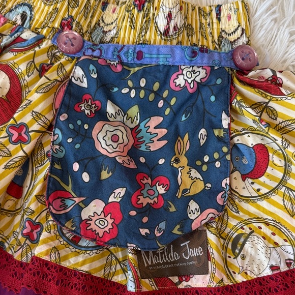 Matilda Jane Floral Yellow and Burgundy Skirt only - Picture 3 of 9